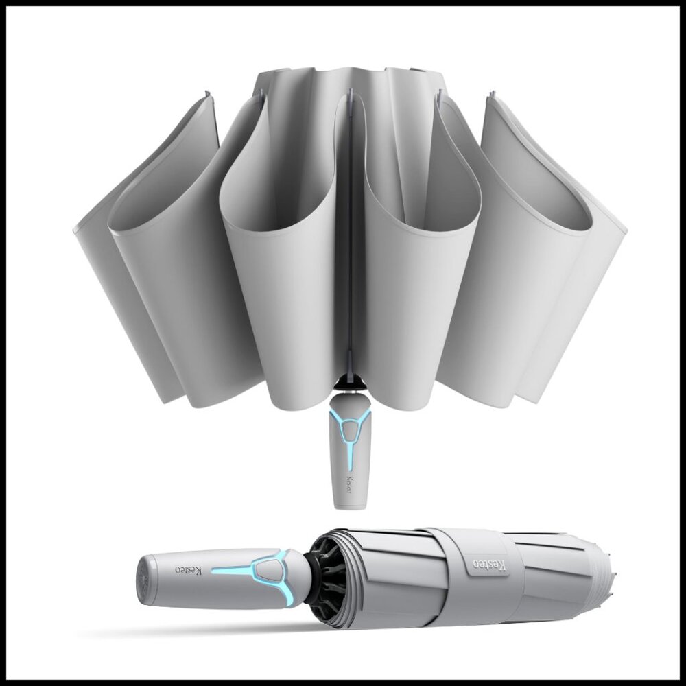 Windproof Travel Umbrella Automatic Reverse Fold … - image 1